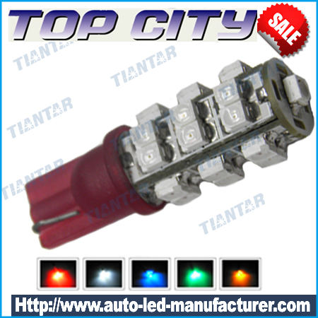 Topcity 360-Degree Shine 25-SMD 3528 T10 W5W Wedge Light LED Bulbs 158 168 175 194 2825 2827 - T10, 168, 194 LED